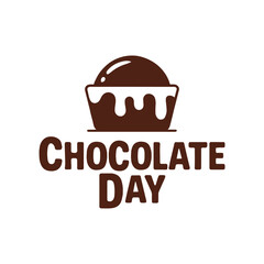 chocolate day celebration silhouette vector illustration