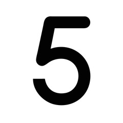 Fototapeta premium Icon of the Number Five on Transparent Background 