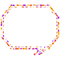 Fototapeta premium ステンドグラス風吹き出し 三角形模様 角のある八角形