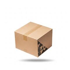 Kraft paper box isolated on a white background