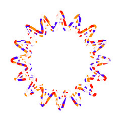 ステンドグラス風吹き出し　三角形模様　丸みのあるギザギザした形