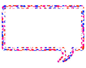 ステンドグラス風吹き出し　三角形模様　四角形