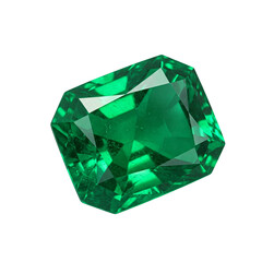 Green stone isolated on transparent or white background, png