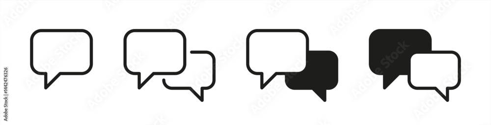 Poster Talk bubble speech icon. Blank empty bubbles vector design elements. Vector illustration.
