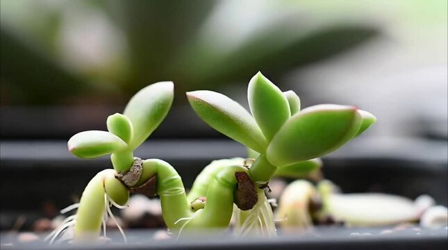 Succulents Growing from Leaf Cuttings &ndash; Propagation Time-Lapse