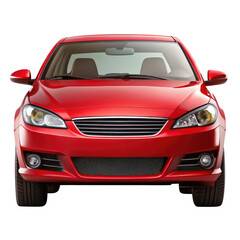red car isolated on transparent white background, clipping path