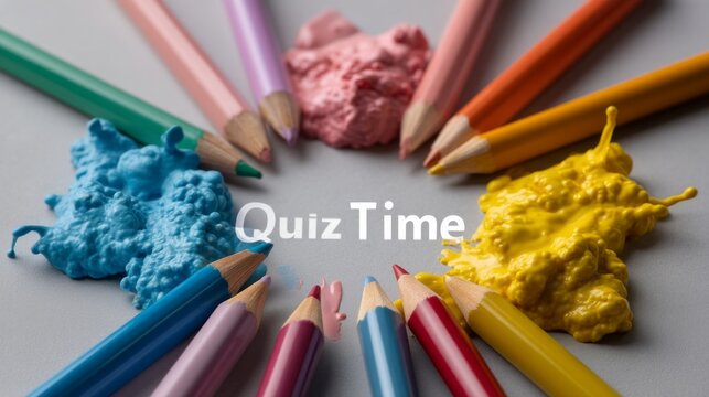 A colorful circle of pencils surrounds playful blobs of modeling material, inviting creativity and fun. The scene radiates energy and inspiration, perfect for creative activities
