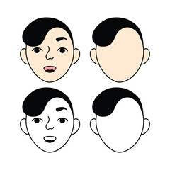 The human face is a constructor. Children s coloring book with a picture of a person s face. The vector illustration is isolated on a white background.