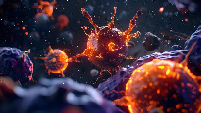 illustration of malignant cancer cells