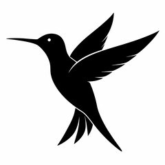 Obraz premium Clean Hummingbird Silhouette Illustration