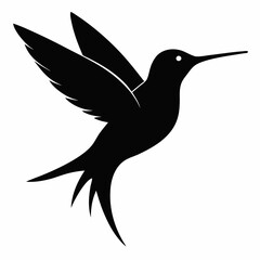 Clean Hummingbird Silhouette Illustration