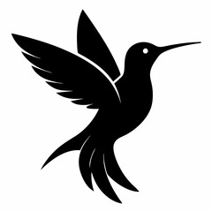 Obraz premium Clean Hummingbird Silhouette Illustration