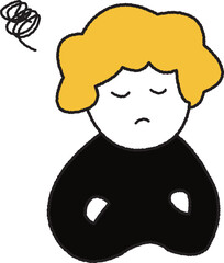 悩んだりしている人のイラスト
