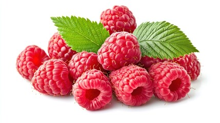 Fresh Raspberries with Leaves (1)