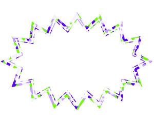 ステンドグラス風吹き出し　三角形模様　細長いギザギザした形