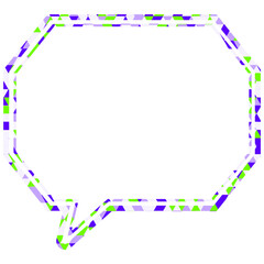 ステンドグラス風吹き出し　三角形模様　角のある八角形