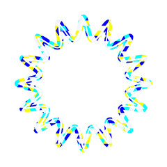 ステンドグラス風吹き出し　三角形模様　丸みのあるギザギザした形