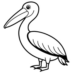 Clean Pelican Outline Artwork