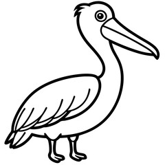 Clean Pelican Outline Artwork