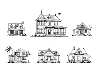 modern home symbol line drawing vector graphic