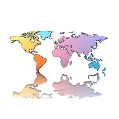 Fototapeta premium Abstract world map colorful design global illustration continents landmasses