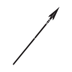 Mighty Spear silhouette, weapon of ancient warriors – Spear illustration – Minimalist Spear vector – Weapon silhouette

