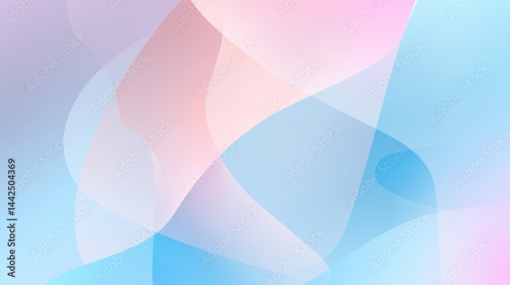 Poster Minimalist pastel abstract background with soft gradients and geometric shapes, ideal for trendy, stylish presentations.
