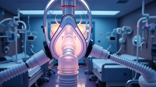 Advanced Medical Ventilation: High-Tech Respiratory Support System in Modern Hospital Setting