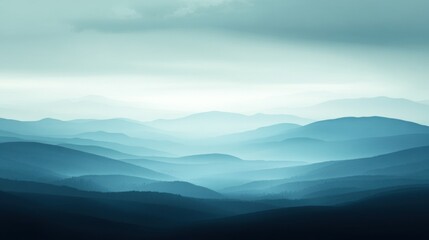 Obraz premium Misty Blue Mountain Range (1)