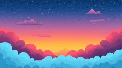 Colorful Cloud Sunset Sky at Night