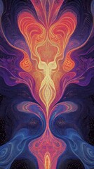 Abstract artwork featuring vibrant colors and swirling patterns, evoking emotion and introspection.