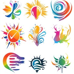 Obraz premium Colorful abstract logos collection