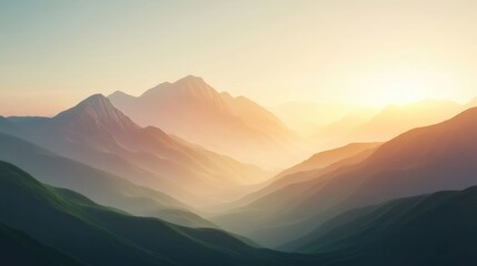 Obraz premium Majestic mountain range at sunrise