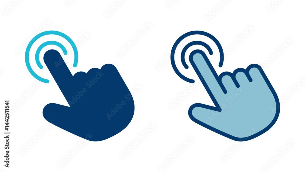 Poster hand cursor icon vector isolated on white background. hand click icon. finger pointer vector