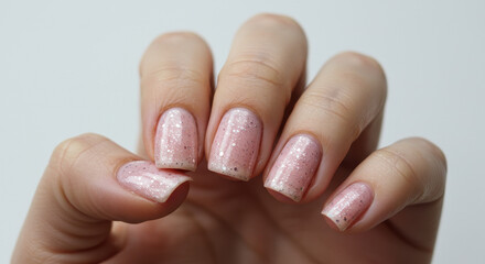 Glittering Nails: Sparkling Pink Manicure with Silver Accents for a Chic, Elegant Look - Nail Art Inspiration