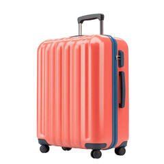 Coral suitcase travel luggage wheeled carry on vacation trip journey holiday getaway adventure explore