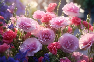 Naklejka premium background flowers on the field