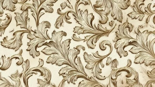 A detailed, ornate floral pattern in brown and beige. Elegant design.