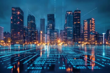 Fototapeta premium Creating immersive environments with Unreal Engine involves designing virtual cities and constructing virtual worlds within the Metaverse, which represents the architecture of tomorrow