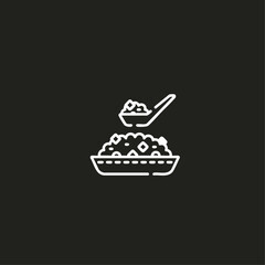 Fried rice icon flat vector design