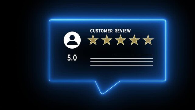 Customer satisfaction feedback survey concept on transparent background.  An animated reviews with  five star rating. E commerce, business marketing idea. 4k video.
