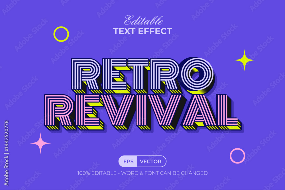 Poster retro text effect 3d style. editable text effect.