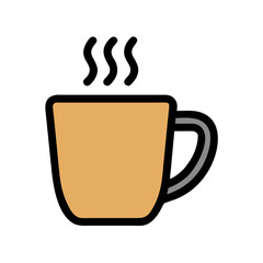 Simple teal mug icon, perfect for branding or design assets. A flat, vector illustration of a teal-colored mug.
