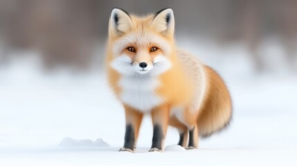Obraz premium Red Fox in Snowy Landscape