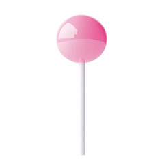 Pink round lollipop on a white stick sweet candy treat dessert sugar