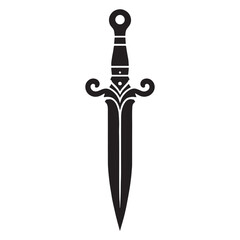 Unique Bone Dagger silhouette, blending art and function – Bone Dagger illustration – Minimalist Bone Dagger vector – Weapon silhouette

