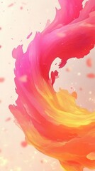 A vibrant swirl of pink and orange hues, creating an abstract, dynamic visual effect.