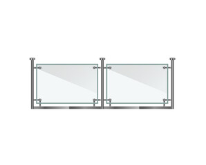 Obraz premium png realistic railing section with acrylic sheet and metal guard rail used in construction of urban house or residence with modern staircase frame and architectural decoration on exterior