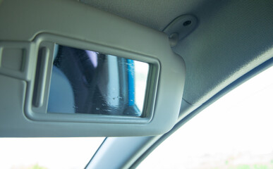 Obraz premium View of mirror inside car. Transport