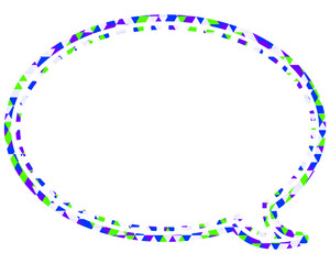 ステンドグラス風吹き出し　三角形模様　丸形